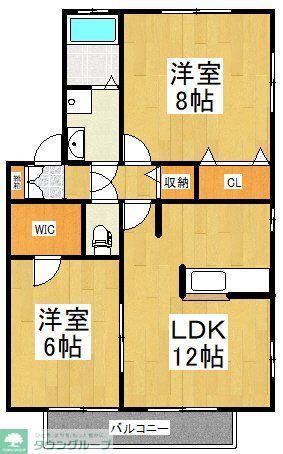 西生田アイリス(2LDK/1階)の間取り写真