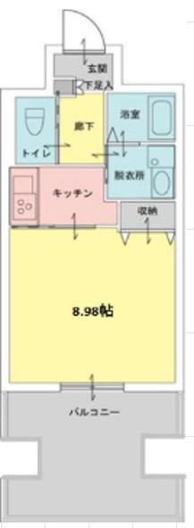 第1つきみビル(1K/7階)の間取り写真