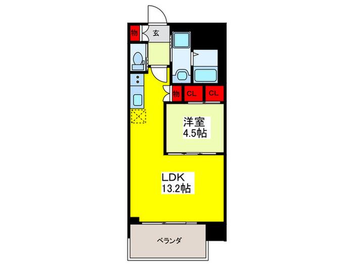 プレジオ永和ASIAN(1LDK/9階)の間取り写真