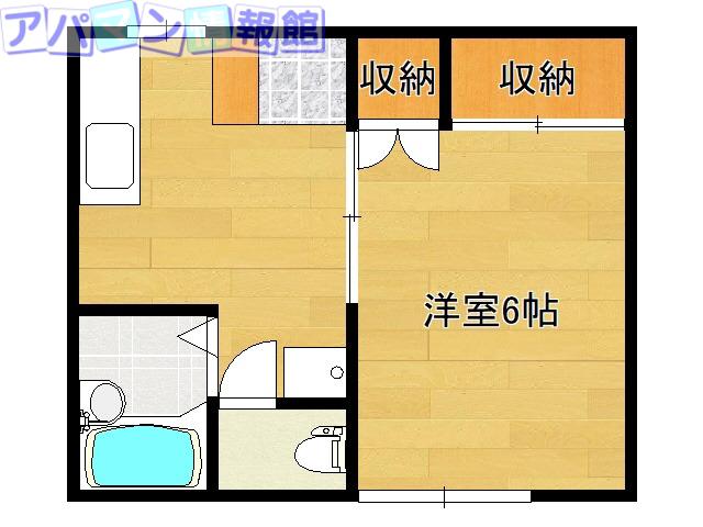 ホワイトハウス8(1K/1階)の間取り写真