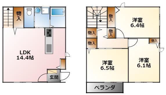 アイエフハイツ甲子園III(3LDK/1階)の間取り写真