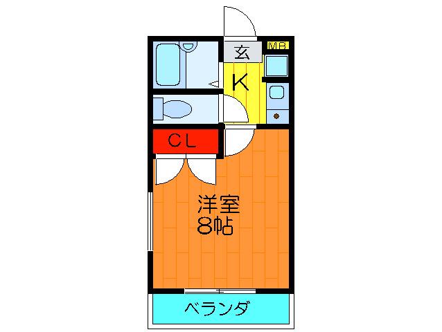 あいマンション(1K/1階)の間取り写真