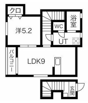 ボナール(1LDK/2階)の間取り写真