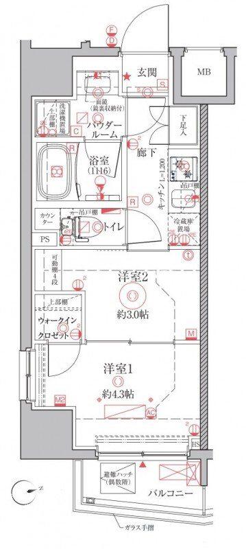 クレイシアIDZ上野(2K/6階)の間取り写真