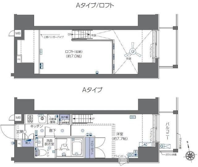 ズーム六本木(1K/5階)の間取り写真
