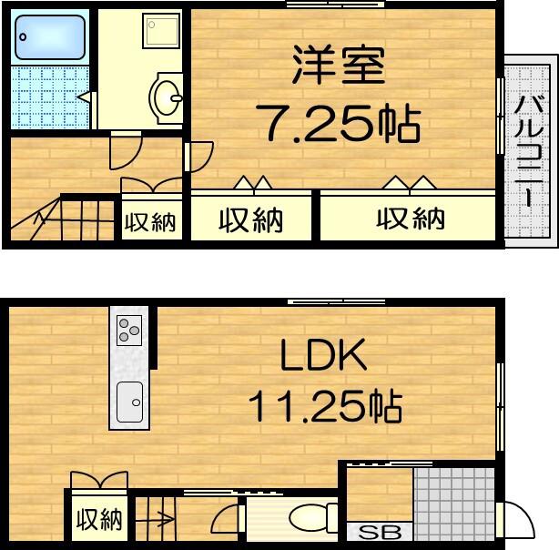 メゾン・ド・ミヤコ(1LDK/1階)の間取り写真