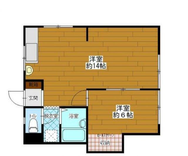 GRAND BLEU C棟(1LDK/2階)の間取り写真