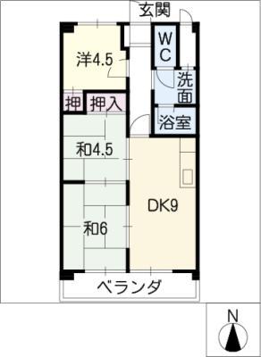吉田マンション城房(3DK/3階)の間取り写真