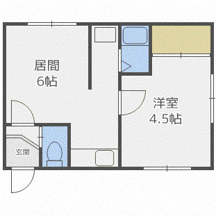 ハイム232(1DK/2階)の間取り写真