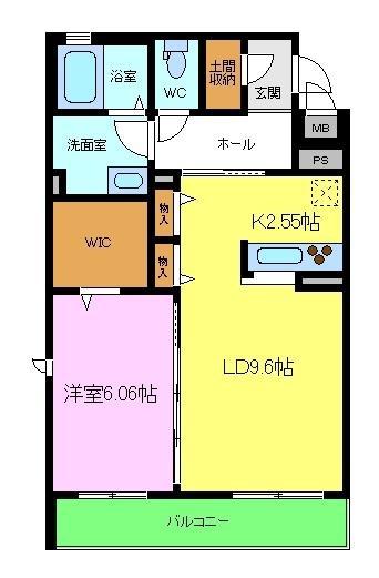 シャーメゾングッドパディ(1LDK/3階)の間取り写真