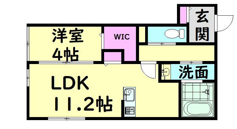 プランドール(1LDK/1階)の間取り写真