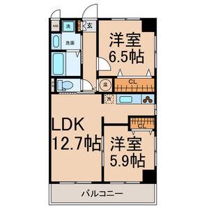 パテオはなの木(2LDK/2階)の間取り写真