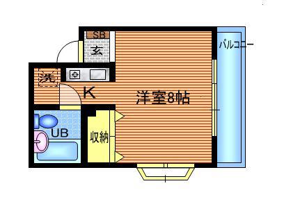 サンフラワー井口ハイツ(1K/1階)の間取り写真