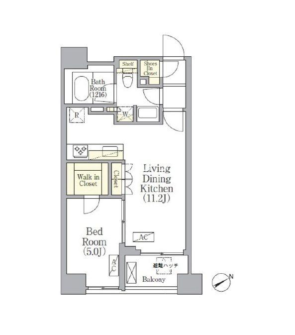 SOLASIA RESIDENCE京橋(1LDK/4階)の間取り写真