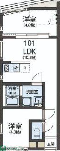 ザ・シエスタ東村山ブリックハウス(2LDK/1階)の間取り写真