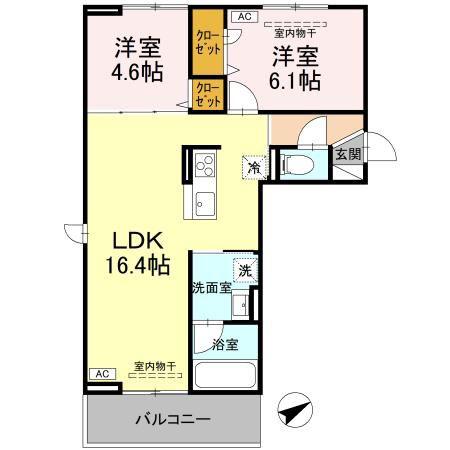 CASA MOLTI(2LDK/3階)の間取り写真