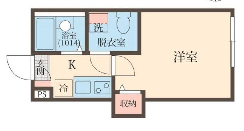 キャトル梅屋敷(1K/4階)の間取り写真