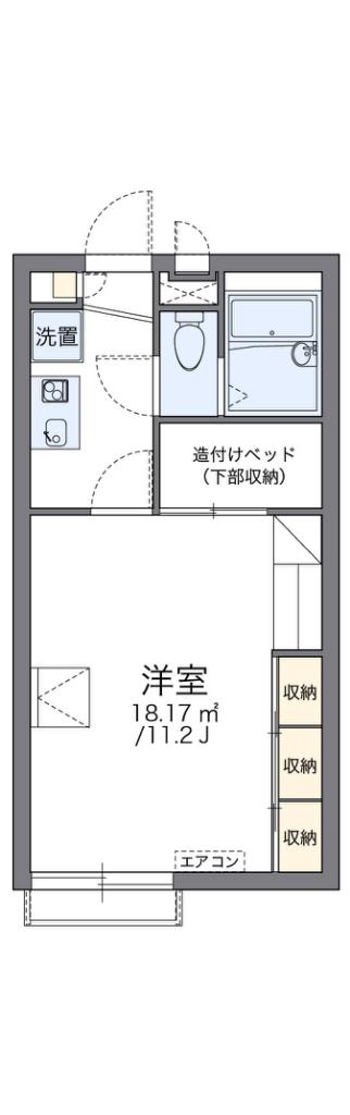 レオパレスプリフェール(1K/2階)の間取り写真
