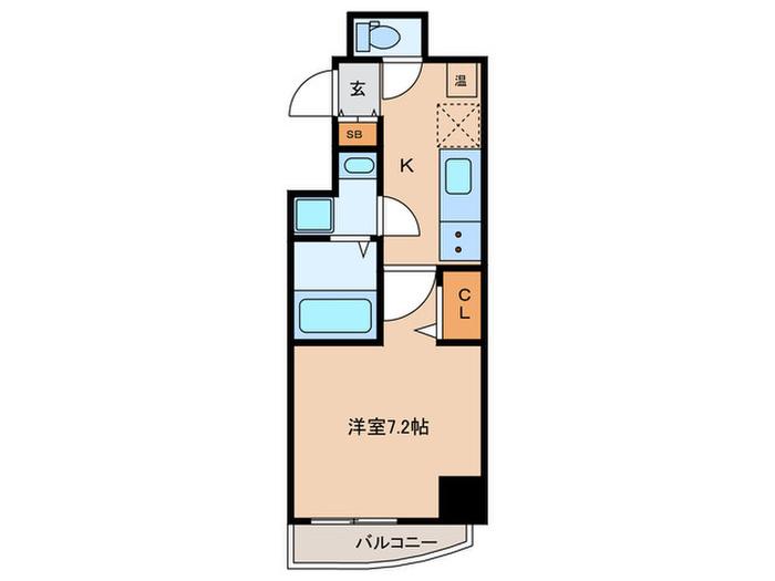 アドバンス三宮ステージア(1K/3階)の間取り写真