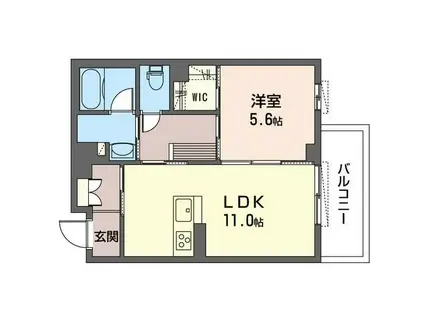 ポルト・ボヌール(1LDK/2階)の間取り写真