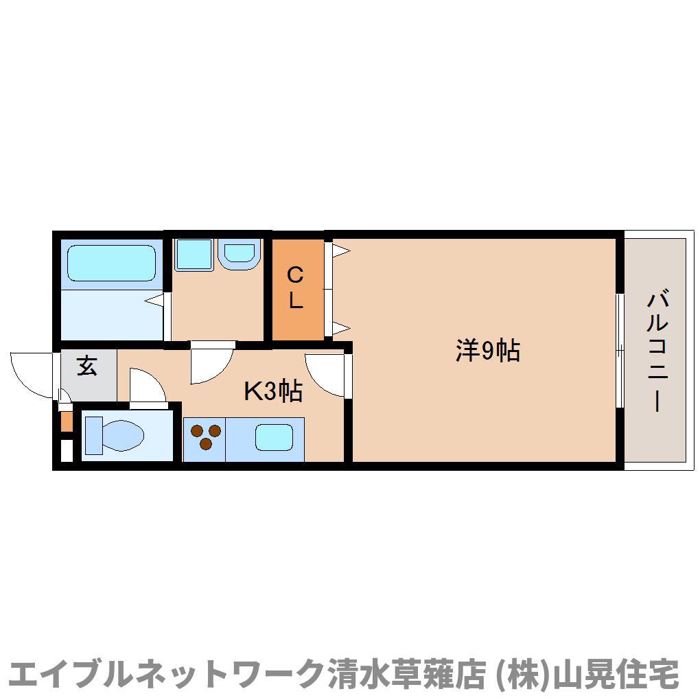 アムールHARUTA A棟(1K/1階)の間取り写真