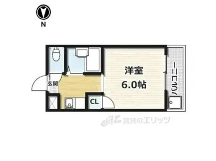 白砂ビル(1K/2階)の間取り写真