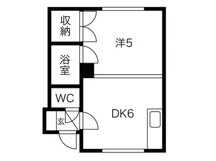 麻生創成館I(1DK/1階)の間取り写真