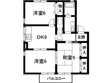 セジュール平井(3DK/2階)の間取り写真