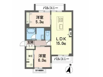 シャーメゾン若宮(2LDK/2階)の間取り写真
