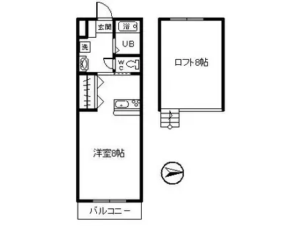 TYハウス倉賀野(1K/1階)の間取り写真