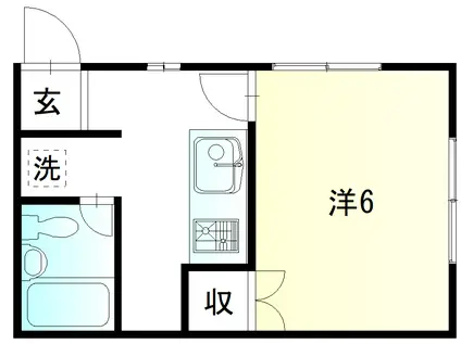 コートK1(1K/2階)の間取り写真