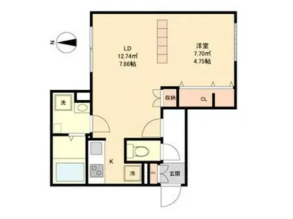 BRANCHE覚王山II(1K/2階)の間取り写真