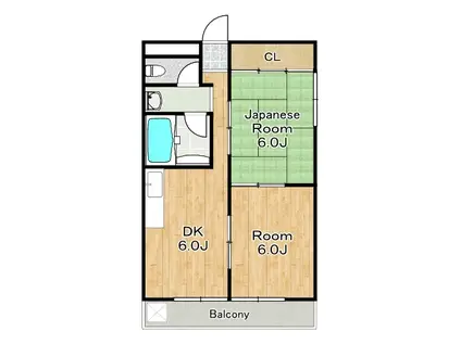 メゾンド森(2DK/2階)の間取り写真