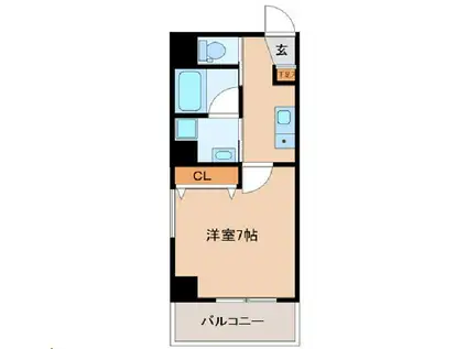 LUNA長町駅前(1K/9階)の間取り写真