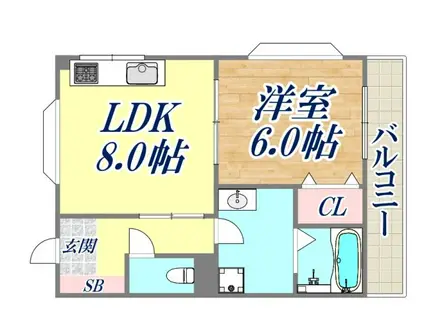サンライズビラS(1LDK/1階)の間取り写真