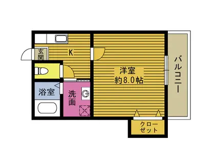 R59番館(1K/1階)の間取り写真