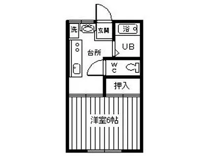 ウェルプレイス(1K/2階)の間取り写真