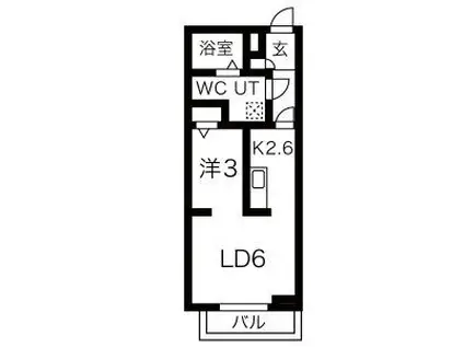 メリディアン川平四番館(1LDK/2階)の間取り写真