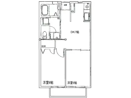 ソシアルヴィラ(2DK/1階)の間取り写真