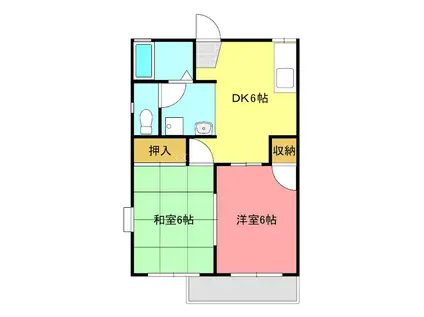 コージーハウス(2DK/2階)の間取り写真