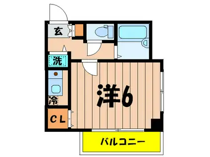 ベルテ祐天寺(ワンルーム/3階)の間取り写真