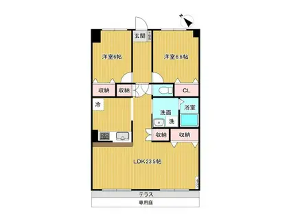 ライリッヒ・ストーレ(2LDK/1階)の間取り写真