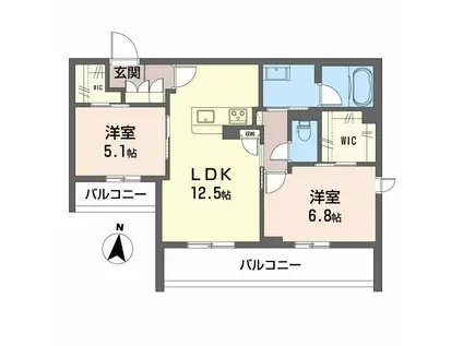 シャーメゾン ボナンザ(2LDK/3階)の間取り写真