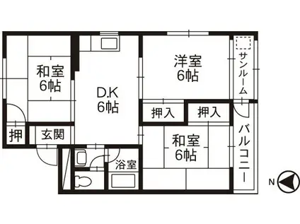メゾン617(3DK/1階)の間取り写真