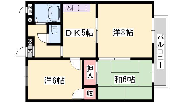 コンフォート松南(3DK/3階)の間取り写真