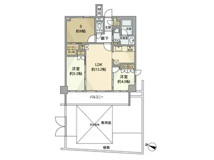 リビオ世田谷松原(2SLDK/1階)の間取り写真