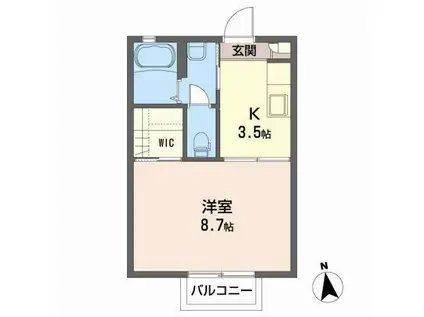 チェリーロード神町(1K/1階)の間取り写真