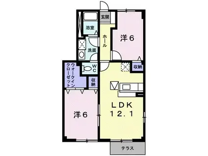 J&T III(2LDK/1階)の間取り写真