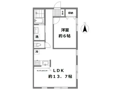 BEAU MANOIR(1LDK/2階)の間取り写真