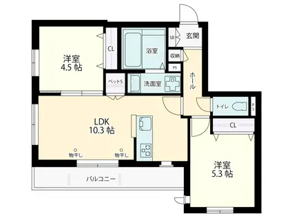 パークサイド芦花(2LDK/3階)の間取り写真
